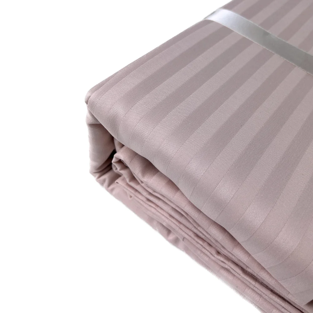 Комплект постельного белья SoundSleep Stripe Pudra сатин-страйп евро 200х220 см пудровый (2251736513014)